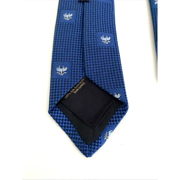 Brooks Brothers Men's Neck Tie Blue Sheep Logo Silk Classic 58 3.25